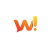 Logo with a stylized 'W' and exclamation mark on a white background